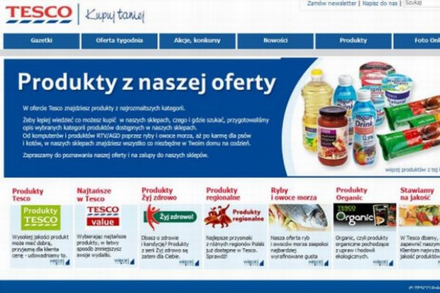 Tesco odświeży stronę swojego e-sklepu i chce wejść z handlem internetowym na nowe rynki