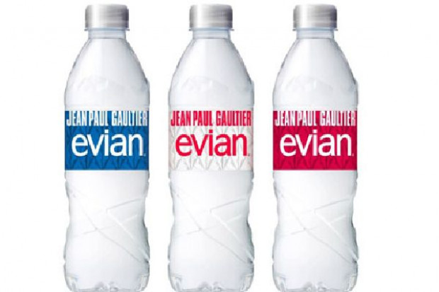 Butelki wody Evian zaprojektowane przez Jean'a Paula Gaultier Danone negocjuje sprzedaż działu wody butelkowanej, w tym marki Evian