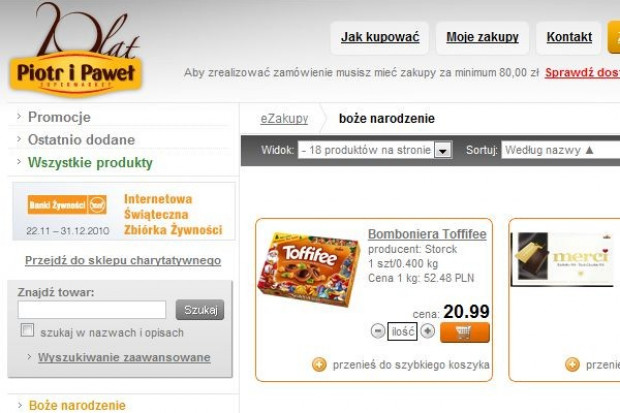 Rynek e-sklepów spożywczych wzrośnie w pięć lat do 1,7 mld zł