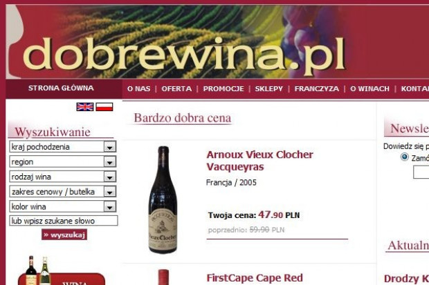 Właściciel sieci Dobrewina.pl planuje również giełdowy debiut Sieć Dobrewina.pl chce w pięć lat mieć 100 sklepów