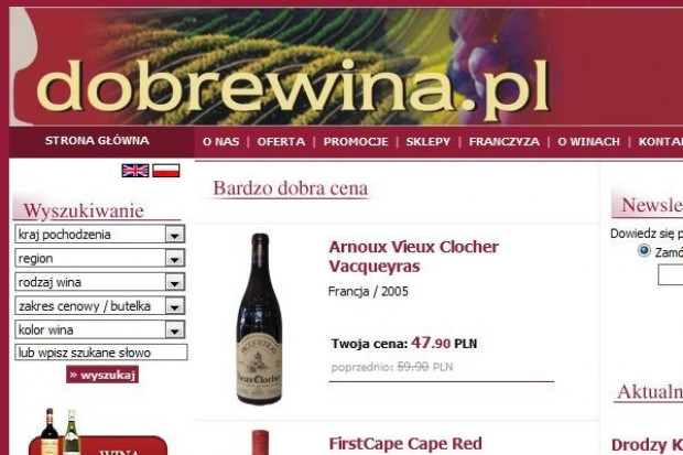 Dobrewina.pl ma ambitne plany rozwoju Sieć dobrewina.pl otworzy w tym roku jeszcze 5-6 sklepów