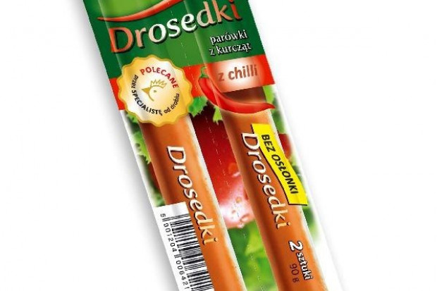 Parówki z chilli i ze zmniejszoną zawartością soli od Drosedu