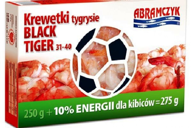 Krewetki Abramczyk w opakowaniu dla kibiców