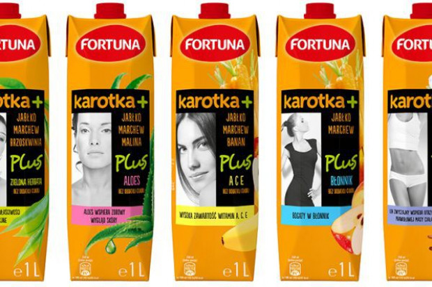Nowe produkty zastąpią dotychczasową linię soków Fortuna Karotka (fot. mat.pras.) Agros-Nova uruchamia linię soków z dodatkami funkcjonalnymi