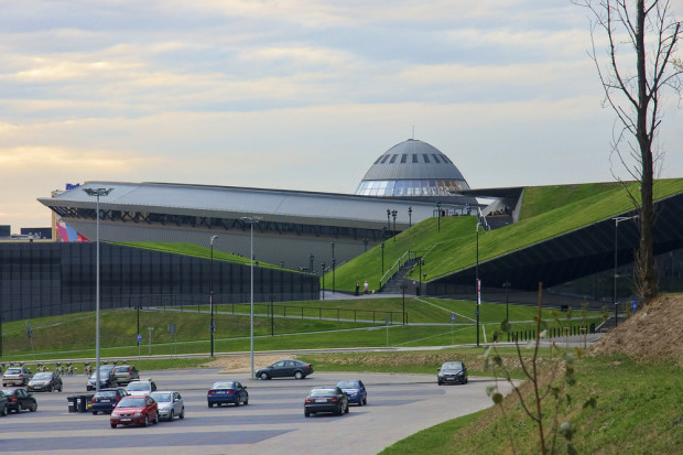 Katowice. Widok na Spodek oraz Międzynarodowe Centrum Kongesowe. Fot.Ryszard Stelmachowicz / Shutterstock.com Województwo śląskie stawia na eksport