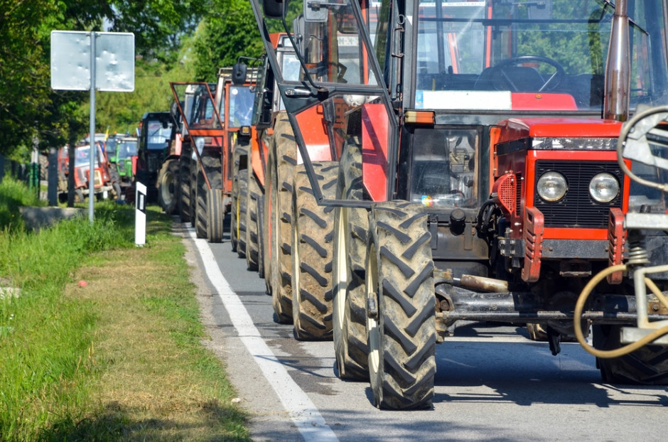 Trwa protest rolników przed przejściem granicznym z Ukrainą