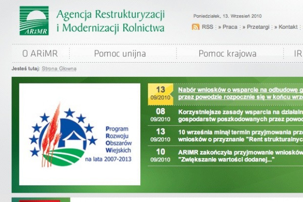 ARiMR: prawie 11,3 tys. wniosków o przyznanie renty strukturalnej