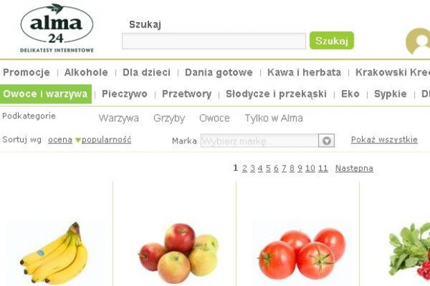 Sieć Alma prognozuje 33 mln zł przychodów z działalności internetowej