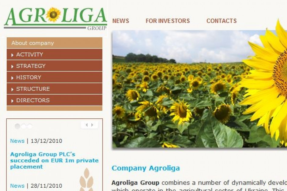 Ukraińska Agroliga planuje znaczące inwestycje Agroliga chce zwiększyć udział na rynku oleju i uruchomić produkcję przetworów mleczarskich