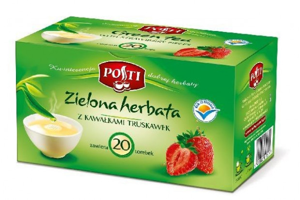 Zielona herbata z truskawkami