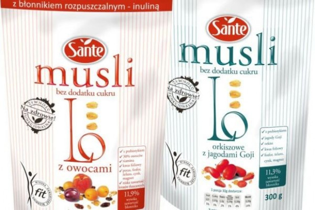 Musli Lo z inuliną i bez cukru firmy Sante Sante wprowadza innowacyjne Musli Lo z inuliną i bez cukru