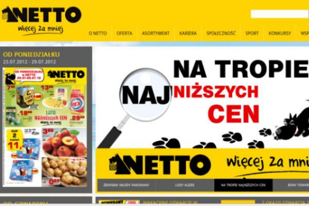 Nowa strona internetowa sieci Netto Polska. Sieć Netto ma nową stronę internetową