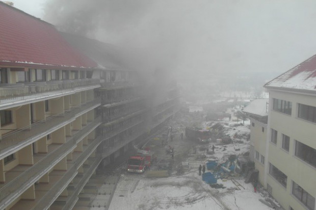 Pali się Hotel Gołębiewski w Mikołajkach