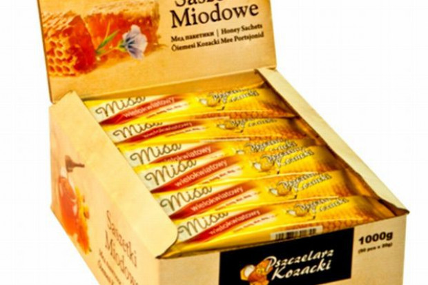 Saszetki miodowe firmy Pszczelarz Kozacki