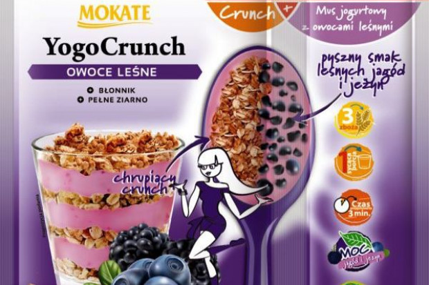 YogoCrunch to seria przekąsek w pięciu smakach Mokate wchodzi w segment przekąsek śniadaniowych