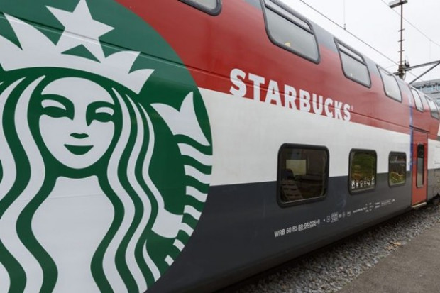 Pociąg Starbucksa. Fot. starbucks.com. Starbucks będzie sprzedawał swoją kawę w pociągach