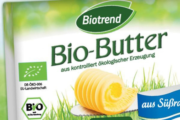 Bio masło pod marką Biotrend w sklepie Lidl. Lidl inwestuje w ofertę produktów BIO