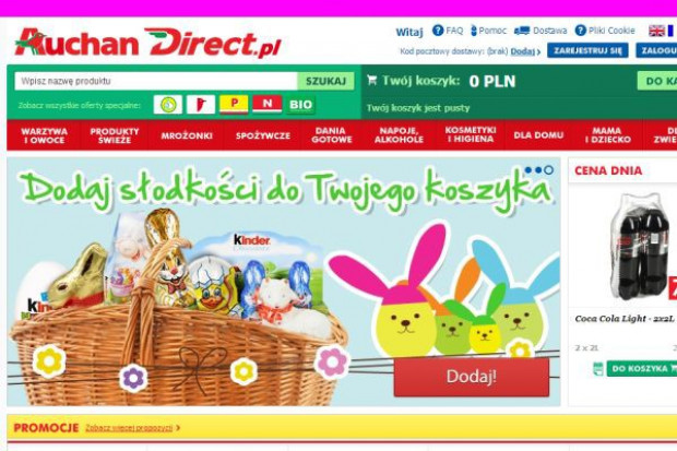 AuchanDirect.pl - strona główna sklepu internetowego AuchanDirect.pl notuje wzrost zamówień i sprzedaży