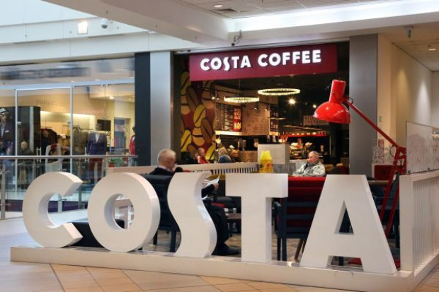 Kawiarnia Costa Coffee w Galerii Mokotów w Warszawie - lokal po rebrandingu Sieć Coffeeheaven całkowicie zniknie z rynku do końca 2015 r. Zastąpi ją Costa Coffee