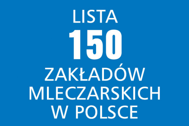 Lista 150 zakładów mleczarskich w Polsce - edycja 2015