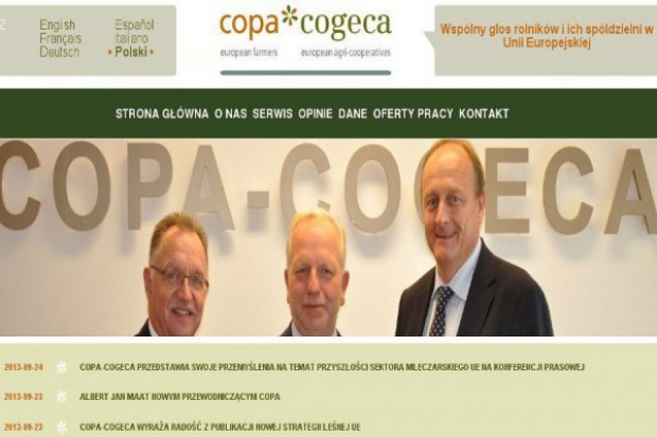 Copa i Cogeca zadowolone z decyzji KE o podjęciu działań w sektorze mleka