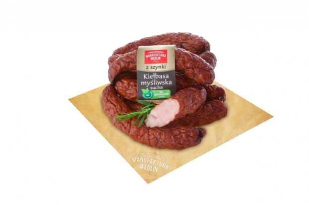 Kiełbasa myśliwska z szynki z Chrzanowskiej Manufaktury Wędlin