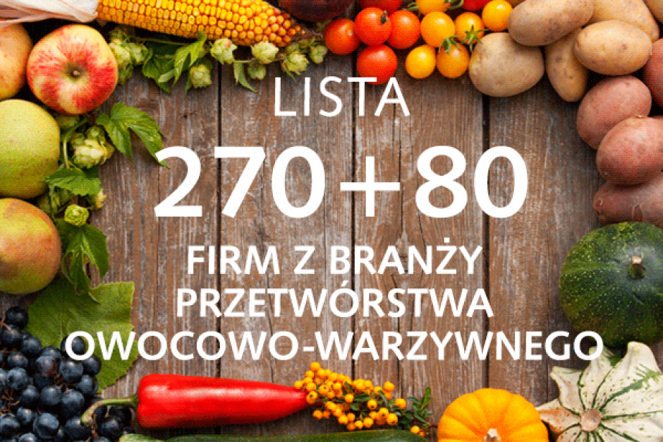 Lista 270+80 firm z branży przetwórstwa owocowo-warzywnego - edycja 2015