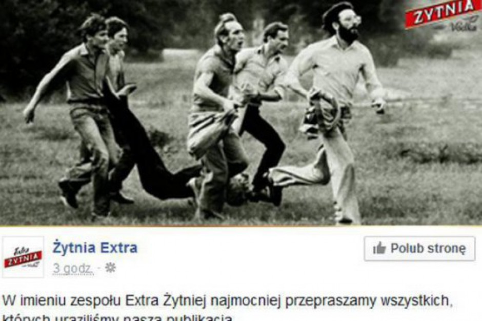 Post promujący Żytnią Extra na Facebooku Sąd: 15 tys. zł zadośćuczynienia za wykorzystanie zdjęcia ofiary ZOMO do promocji wódki