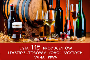 Lista 115 producentów i dystrybutorów alkoholi mocnych, wina i piwa - edycja 2016