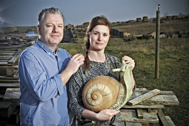 Grzegorz Skalmowski, tworca Snails Garden i Mariola Pilat Skalmowska, prezes zarzadu Eko Snails Garden, fot. Paweł Pawłowski Snails Garden stawia na ekologiczne przetwórstwo ślimaków
