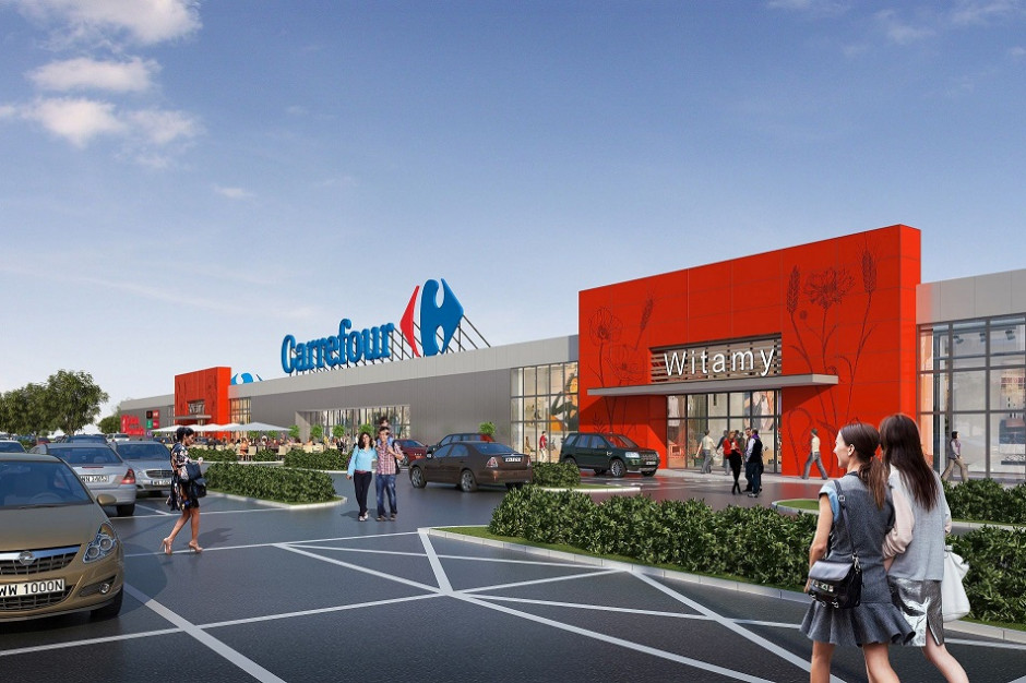 wizualizacja: materiały prasowe Carrefour powiększy Galerię Słowiańską w Zgorzelcu o ok. 3000 mkw.
