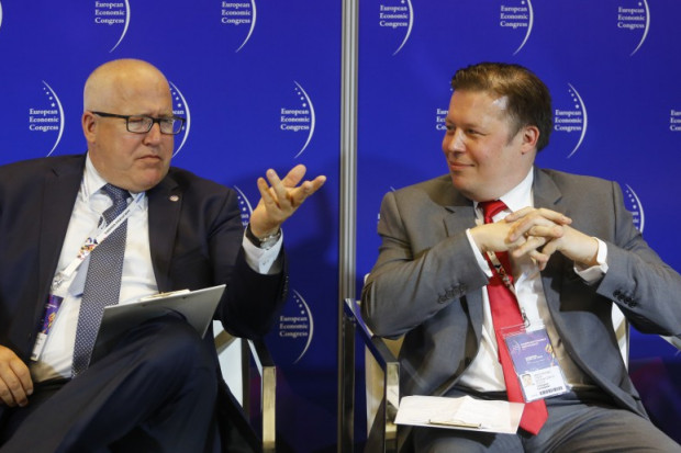 Grzegorz Kozłowski po prawej, po lewej Tony Housch fot. PTWP EEC 2017: Polityka handlowa Trumpa natrafiła na przeszkodę, nazywa się rzeczywistość