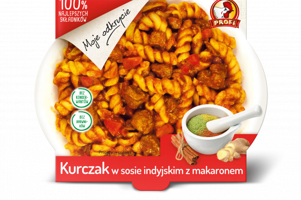 fot. mat. pras. Profi wprowadza nowe danie gotowe: Kurczak w sosie indyjskim z makaronem