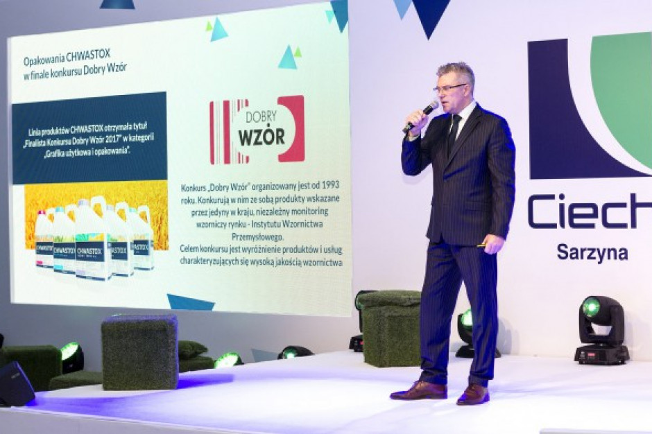 Mariusz Grelewicz, prezes zarządu Ciech Sarzyna podczas konferencji/ fot. mat. pras. Ciech Sarzyna: Eksport środków ochrony roślin w dwa lata wzrósł o 70 proc.