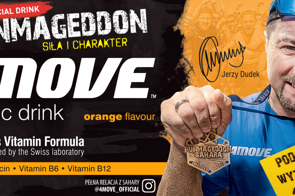 fot. materiały prasowe Pomarańczowy 4MOVE Runmageddon z wizerunkiem Jerzego Dudka