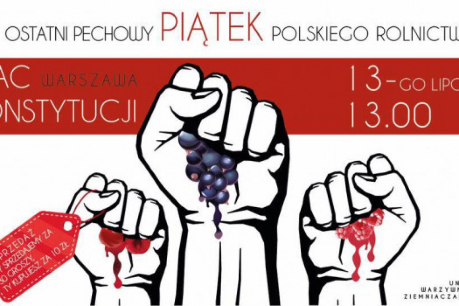 fot. facebook.com/UniaWarzywnoZiemniaczana Dziś protest rolników i sadowników w Warszawie
