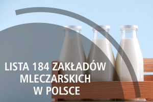 Lista 184 zakładów mleczarskich w Polsce - edycja 2018