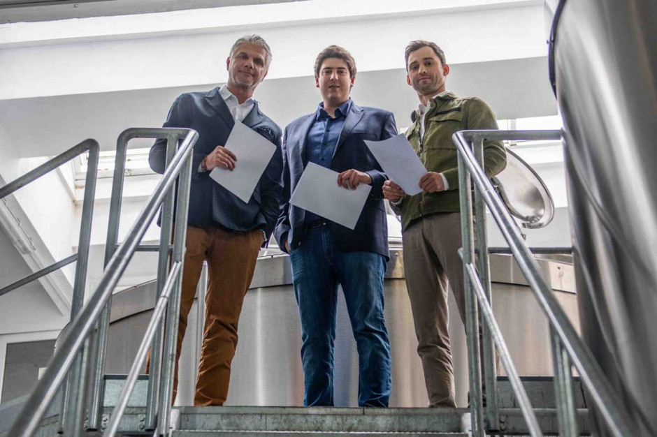 Zarzad spółki Doctor Brew, od lewej: Tomasz Suchowierski, Tomasz Czechowski, Łukasz Lis Doctor Brew ma już 2,47 mln zł z crowdfundingu i zbiera dalej chcąc kupić Browar Lwówek
