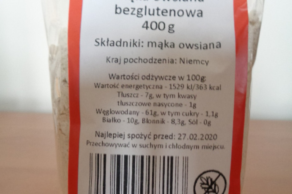 fot. GIS GIS nakazał wycofanie partii mąki bezglutenowej z powodu wykrycia glutenu