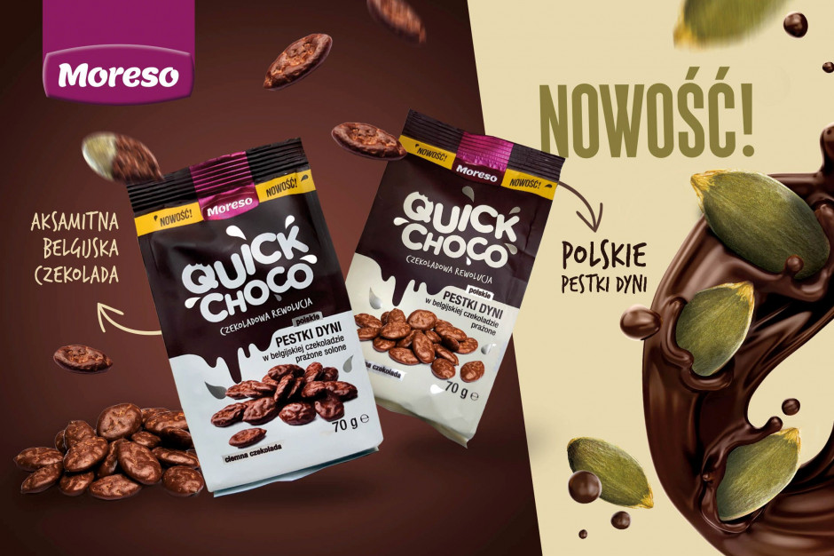 fot. materiały prasowe Moreso z nową przekąską w portfolio. Wprowadza Quick Choco - pestki dyni w czekoladzie