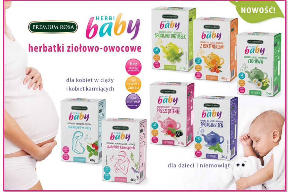 Owocowo – ziołowe herbatki Herbi Baby dla dzieci, kobiet w ciąży i karmiących - zdrowa alternatywa dla wody