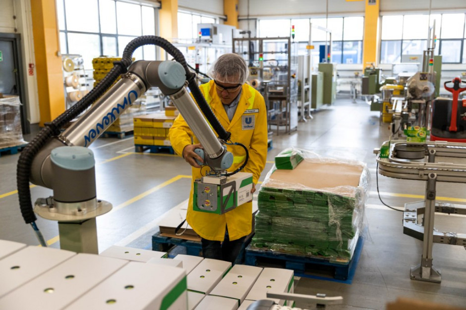 fot. materiały prasowe Unilever wdrożył do produkcji 6 robotów pracujących przy pakowaniu i paletyzacji herbaty
