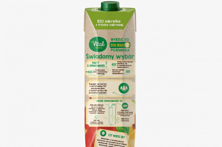 fot. materiały prasowe Soki Vital Fresh w bio opakowaniach dostępne we wszystkich Biedronkach w kraju