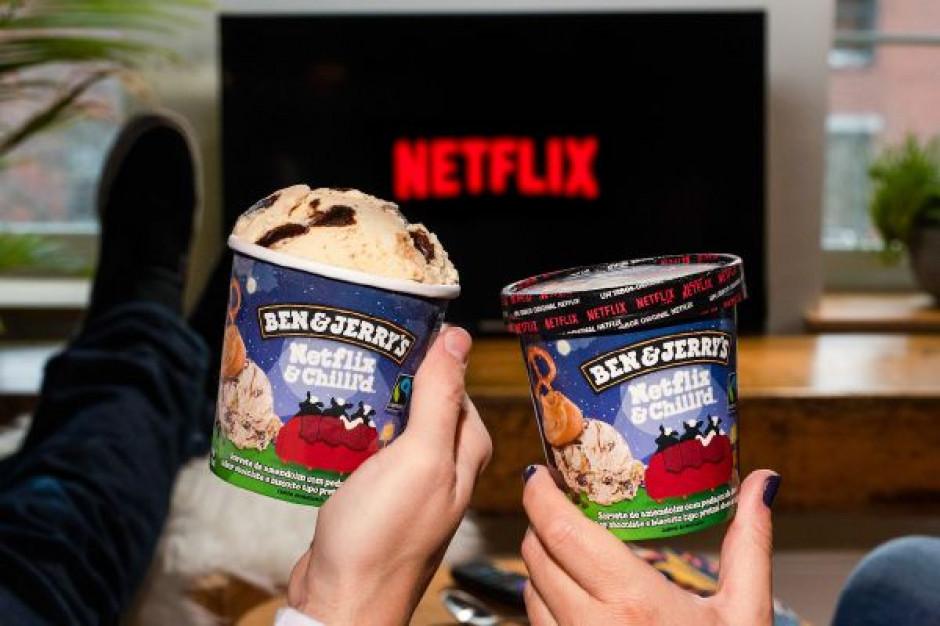 14 lutego na polskim rynku nastąpiła premiera lodów Netflix & Chill’d - Ben&Jerry’s. fot. materiały prasowe Marka Ben&Jerry's wprowadza do Polski lody we współpracy z Netflixem