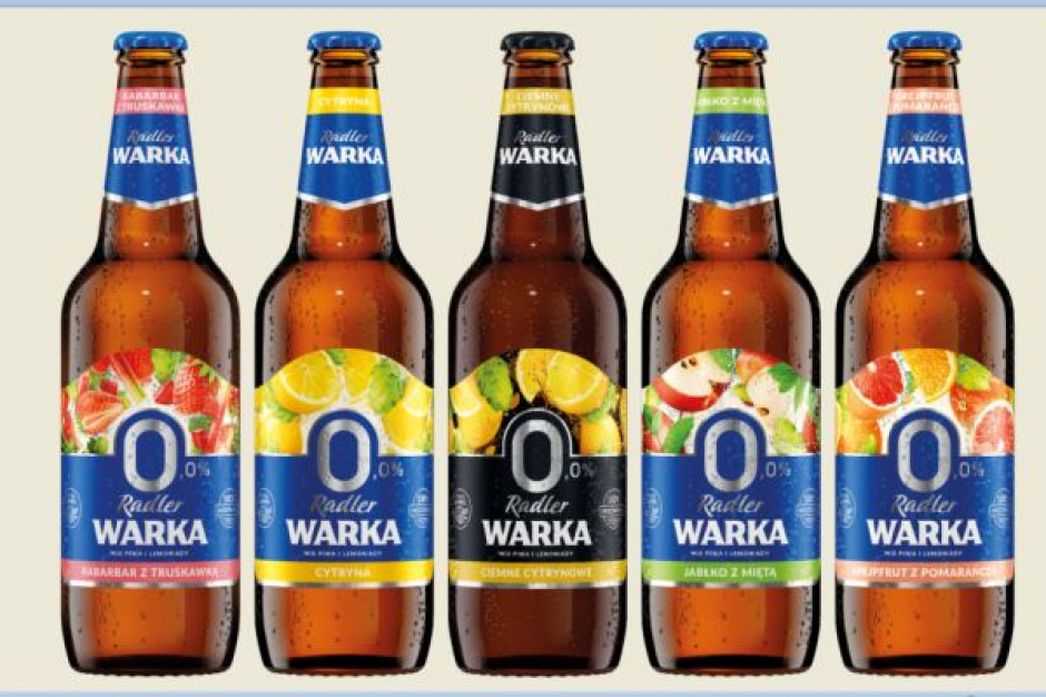 Nowa szata graficzna piw Warka Radler 0,0% fot. materiały prasowe Warka Radler 0,0% z nowym smakiem i nową szatą graficzną opakowań