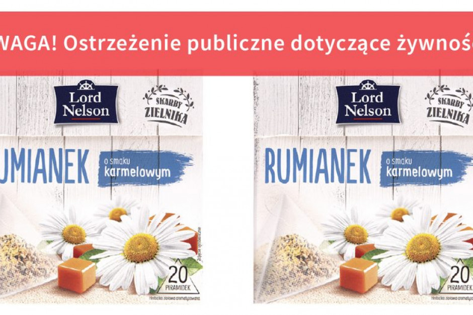 Lidl wycofuje ze sprzedaży herbatę Lord Nelson Rumianek o smaku karmelowym; fot. GIS Lidl wycofuje ze sprzedaży herbatę Lord Nelson