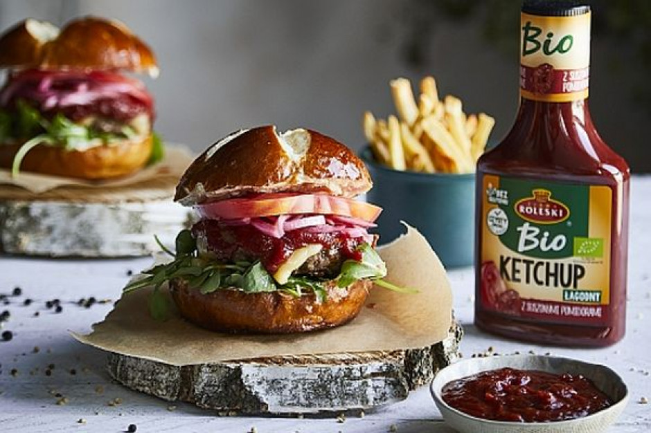 Każde 100 g tego ketchupu BIO Roleski powstało z aż 218 g pomidorów organicznych, fot. materiały prasowe Nowy ketchup BIO z suszonymi pomidorami od firmy Roleski