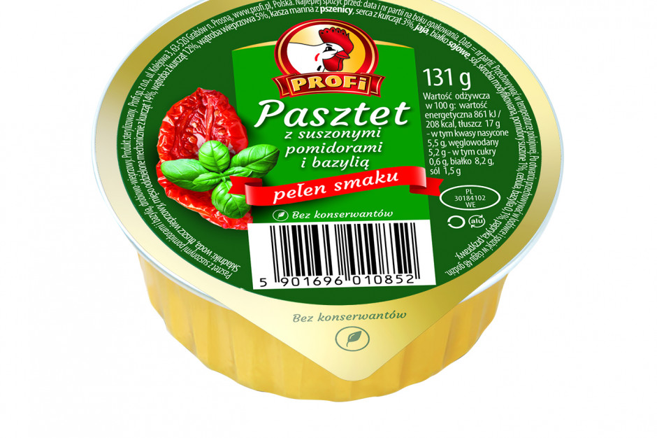 Profi wprowadza pasztet drobiowy z suszonymi pomidorami i bazylią. fot. mat. pras. Profi wprowadza pasztet drobiowy z suszonymi pomidorami i bazylią