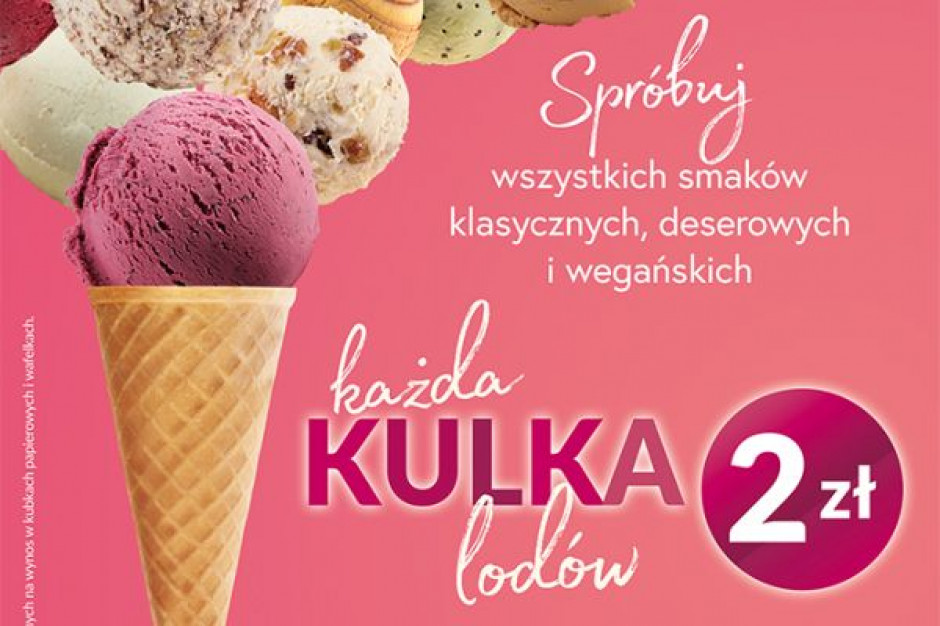 Do 1 września każda kulka lodów będzie kosztować 2 zł. fot. materiały prasowe Na zakończenie wakacji u Grycana kulka lodów za 2 zł