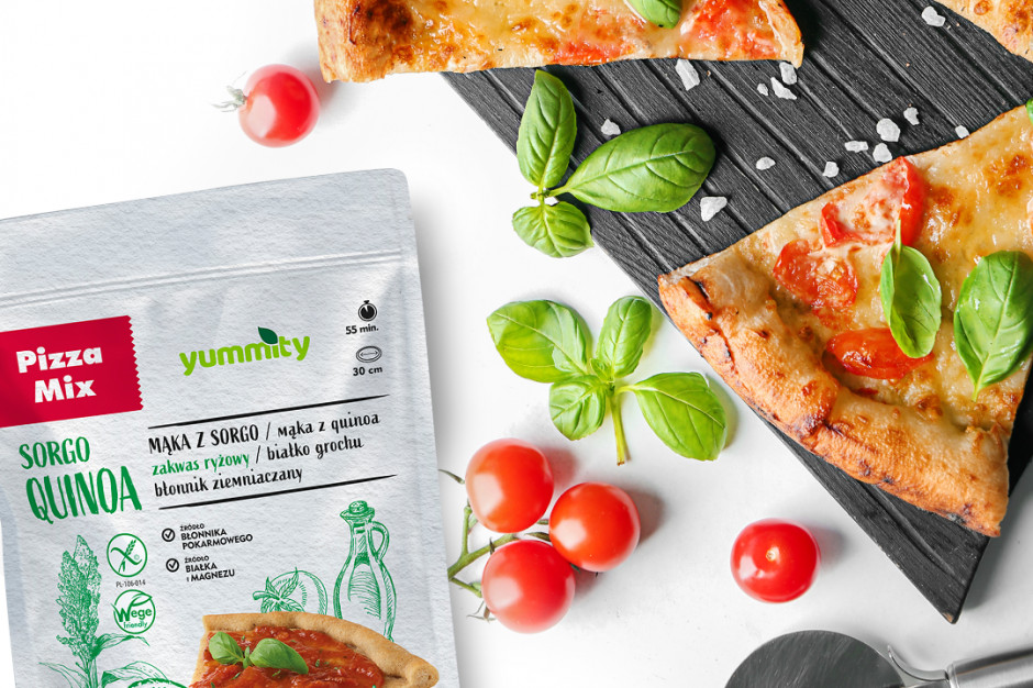 Mieszanka do przygotowania pizzy na naturalnym zakwasie i bez glutenu Samo dobro z roślin w produktach Yummity